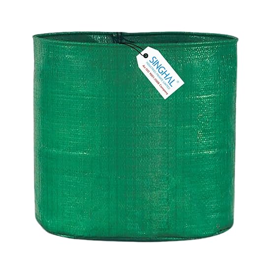 12x12 HDPE UV-protected round grow bags, pack of 4. Green color, perfect for terrace and vegetable gardening. Durable bags for robust plant growth.