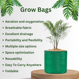 24x24 Inches HDPE UV Protected Round Green Grow Bags for Plants Best Suitable for Terrace and Vegetable Gardening (4 Packs)