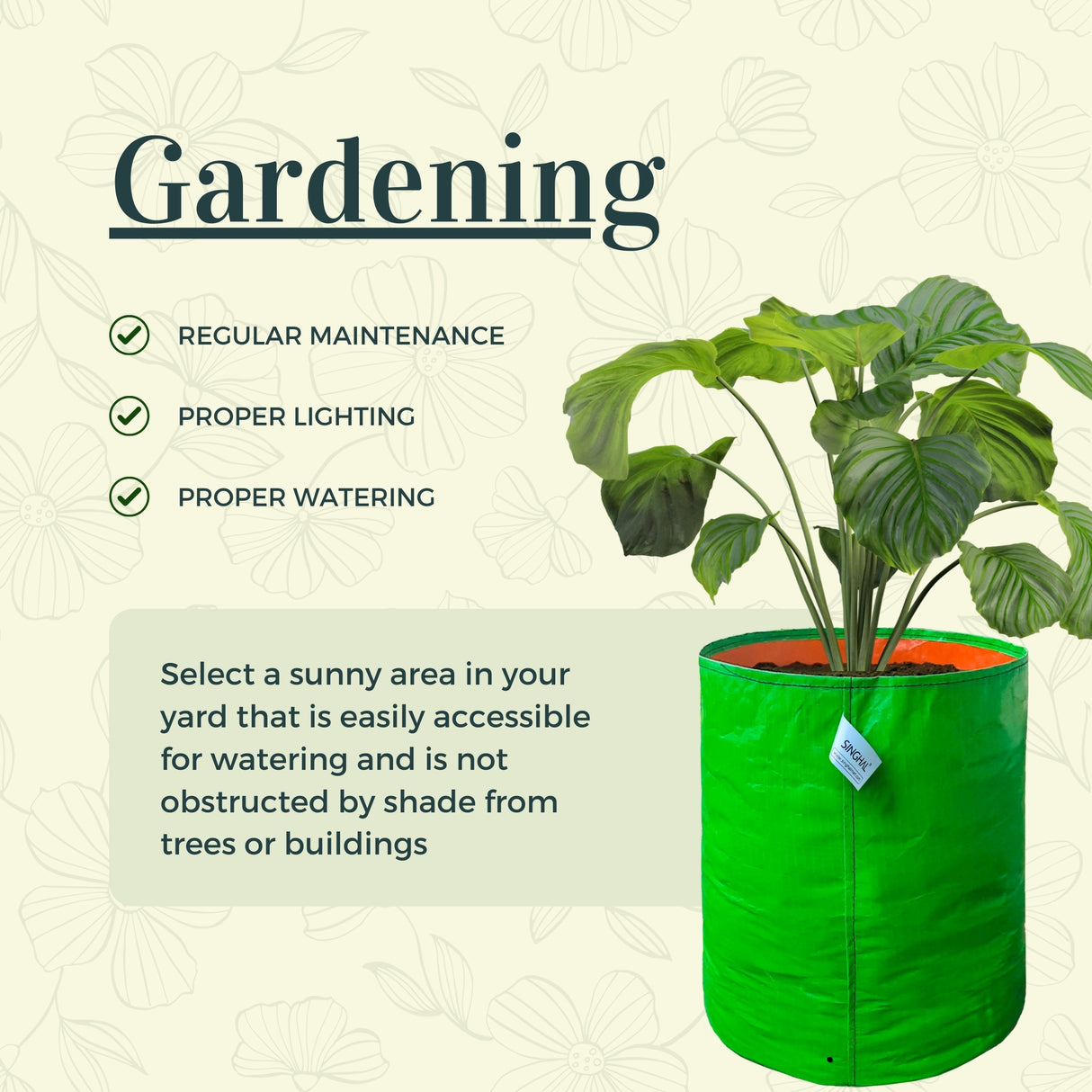 Premium 260 GSM Green HDPE UV-Protected Round Grow Bags for Durable Terrace and Vegetable Gardening - Reliable for All Plants!