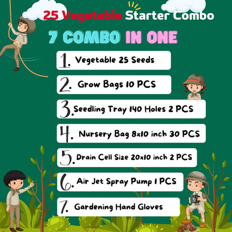 25 Vegetable Starter Kit, 7 Combo Grow Kit for your Garden - Singhal Mart