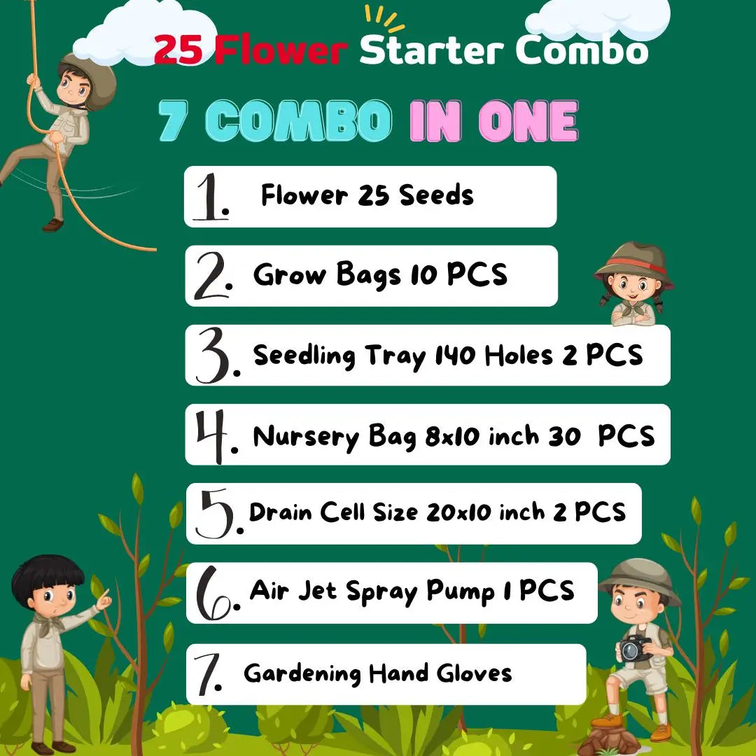 25 Flower Starter Kit, 7 Combo Grow Kit for your Garden - Singhal Mart