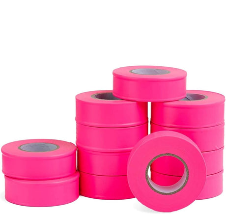 SINGHAL Flagging Tape Pink 1 Inch width 300 feet Length for marking and flagging various areas | Highly Visible (Combo Pack of 6)