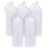 200 ML Ketchup Dispenser Bottles with Caps – White Plastic Squeeze Bottles for Mustard, Sauces, Home, and Cafes – Pack of 5