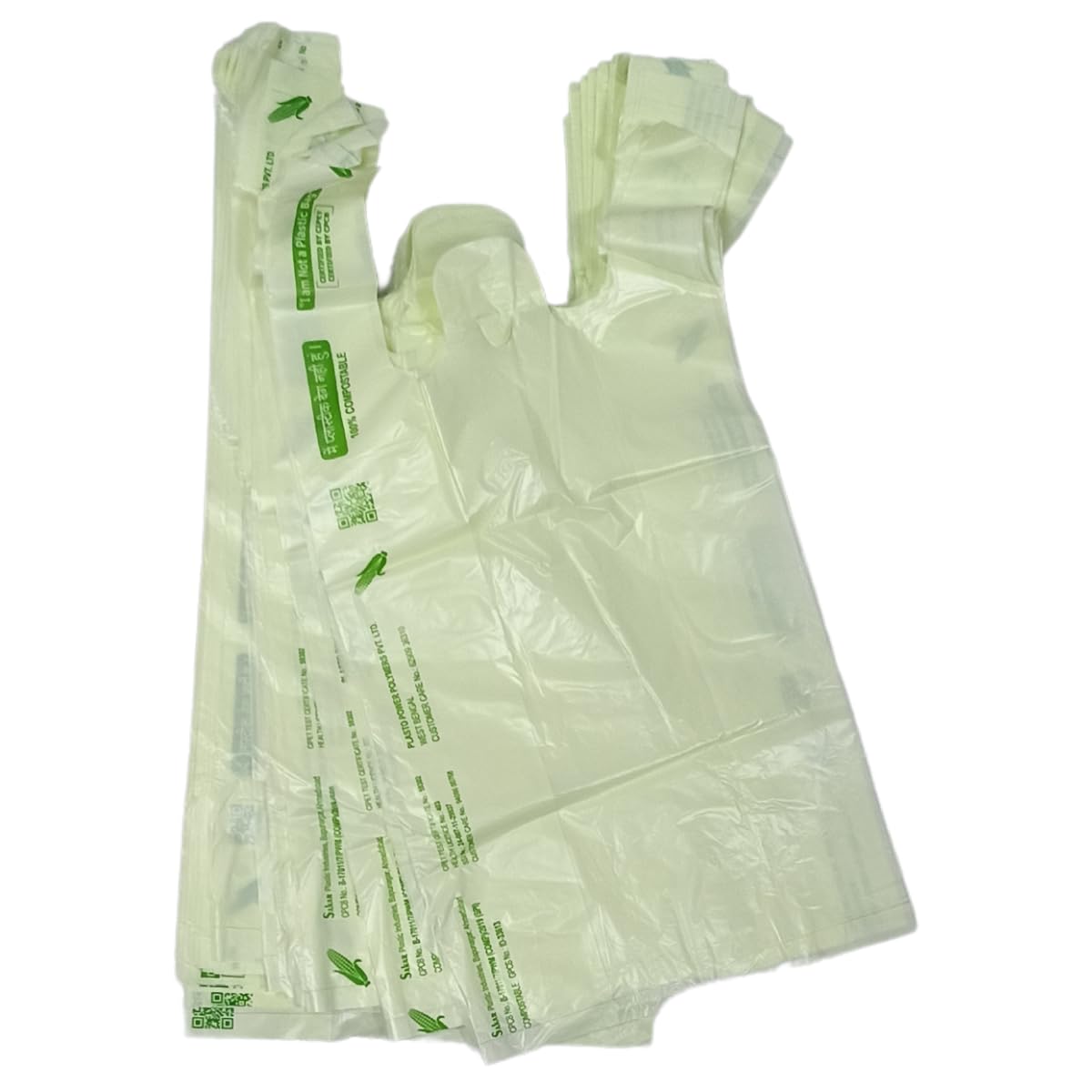 SINGHAL 100% Compostable/Biodegradable Shopping Bag Carry Bags holding weight upto 3 kg PACK OF 100 Bags 10x12 Inch