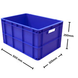 Storage Crates Big Blue Shelf Basket, Storage Bin for Vegetable, Fruit, Milk | 500 x 325 x 250 MM - Singhal Mart