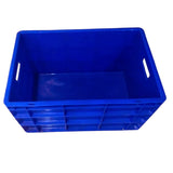 SINGHAL Heavy-Duty Blue Storage Crates (500x325x250mm) – Durable Plastic Bins for Vegetables, Fruits, Milk, and More (Pack of 2)