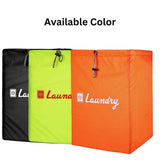 Foldable Laundry Bags with Drawstring Closure, 13x20 Inch, Black, Perfect for Travel & Washing Machine – Set of 3 Bags