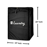 Foldable Laundry Bag with Drawstring, Black, 13x20 Inch – Perfect for Travel & Washing Machine, Single Pack