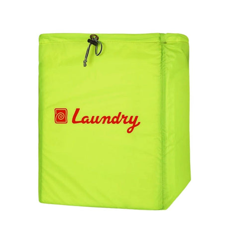 Singhal Foldable Laundry Bag (Basket) with Drawstring Closure for Travel and Washing Machine Green Color Size 13x20 Inch Pack of 1