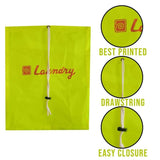 Foldable Laundry Bag with Drawstring, Green, 13x20 Inch – Perfect for Travel and Washing Machine, Single Pack