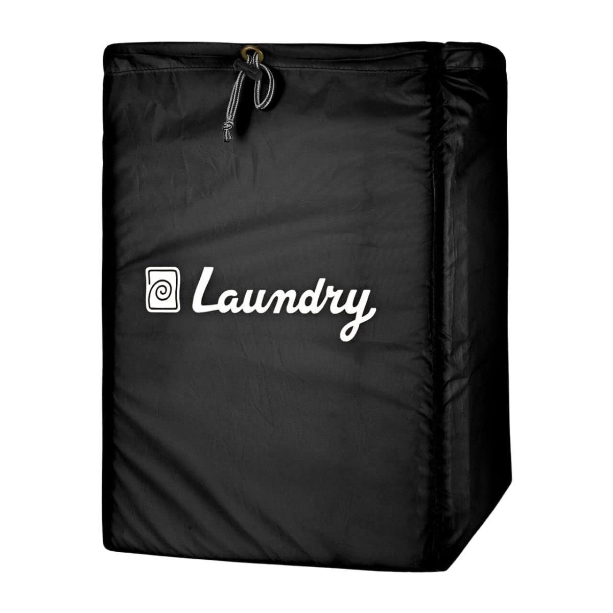 Foldable Laundry Bag with Drawstring, Black, 13x20 Inch – Perfect for Travel & Washing Machine, Single Pack