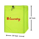 Foldable Laundry Bags with Drawstring, Green, 13x20 Inch – Combo Pack of 3, Great for Travel and Washing Machine Use