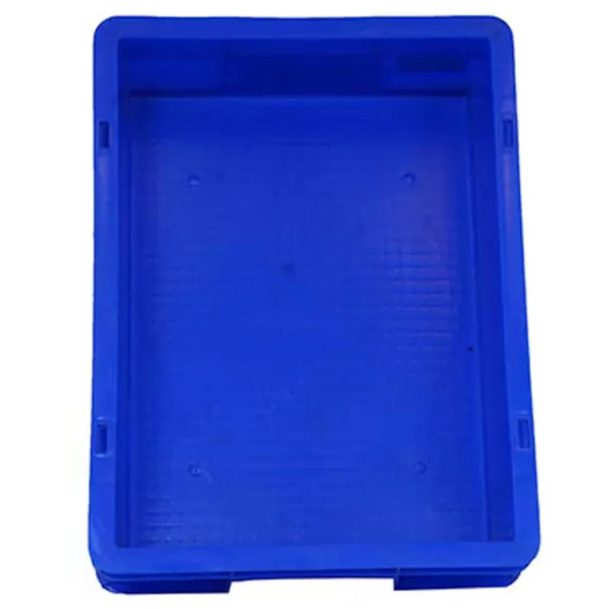 SINGHAL 10-Pack Heavy Duty Blue Plastic Crates, 40x30x12 CM | Versatile Storage Bins for Fruits, Vegetables, Milk, and More | Shelf Baskets