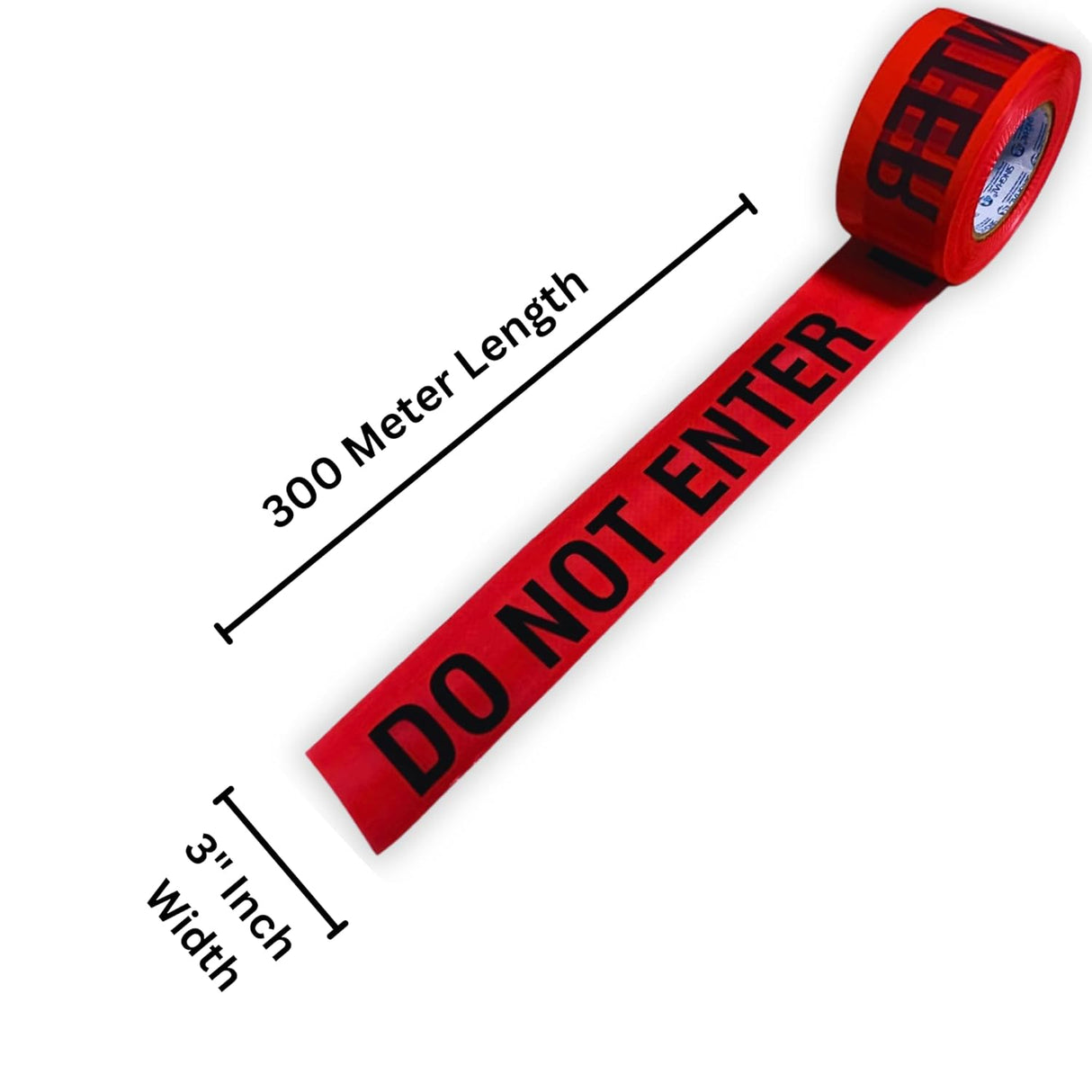 SINGHAL Do Not Enter Barricade Tape 3 Inch X 300 Meter, Red with Bold Black Print, Wide for Maximum Readability, Tear Resistant Design, High Visibility 300mtr Pack of 3