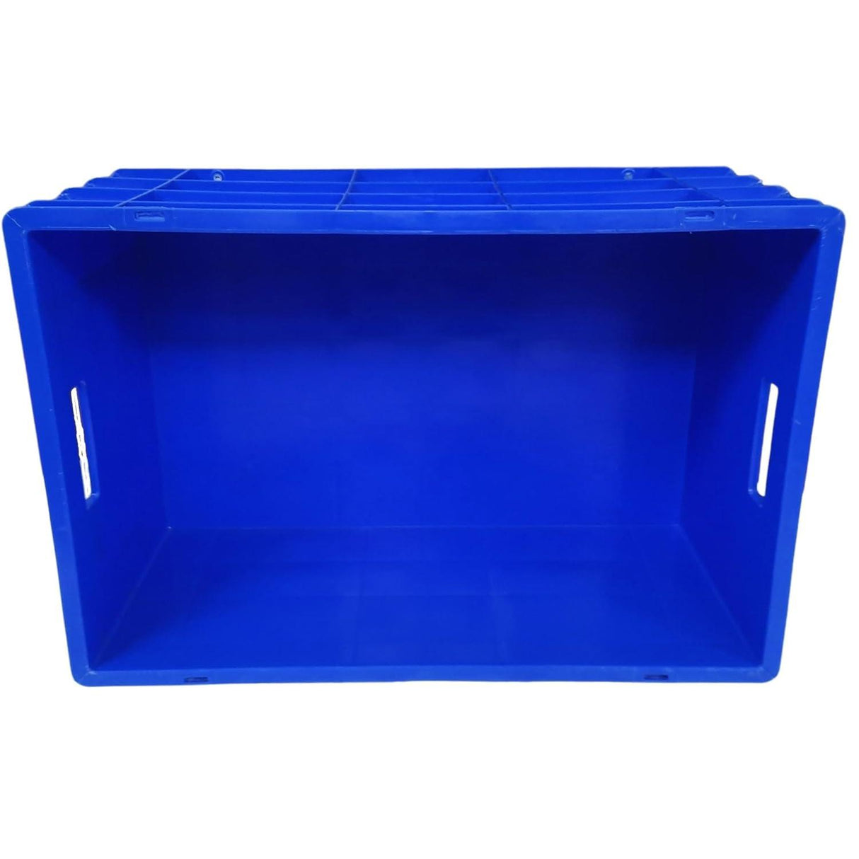 SINGHAL Heavy Duty Blue Portable Plastic Crate 60x40x27 CM | Storage Bin for Vegetables, Fruits, Milk | Large Shelf Basket for Multipurpose Use