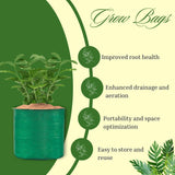 SINGHAL UV-Protected HDPE Round Grow Bags Combo, 12x12, 12x15, 15x15, 15x18 Inch - Pack of 4 for Terrace and Vegetable Gardening