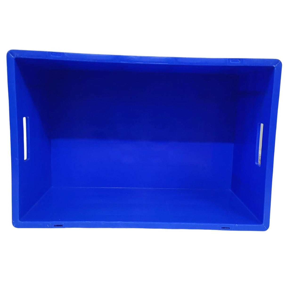 SINGHAL Heavy-Duty Big Blue Portable Plastic Crate 60x40x27 CM | Storage Crates | Shelf Basket for Large Items | Vegetable, Fruit, Milk | Pack of 2