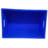 SINGHAL Heavy Duty Blue Portable Plastic Crate 60x40x27 CM | Storage Bin for Vegetables, Fruits, Milk | Large Shelf Basket for Multipurpose Use