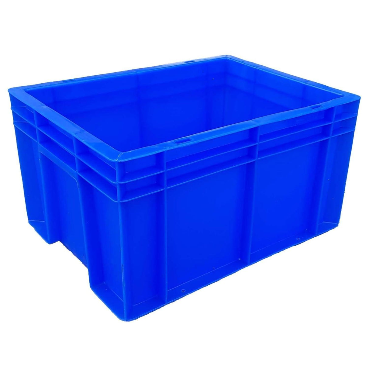 SINGHAL Heavy-Duty Blue Plastic Crates (40x30x22 cm) - Pack of 6 | Versatile Storage Baskets for Vegetables, Fruits, Milk, and More