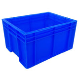 SINGHAL Blue Heavy-Duty Plastic Crates, 40x30x22 CM, Set of 4 – Versatile Storage Baskets for Vegetables, Fruits, Milk, and More