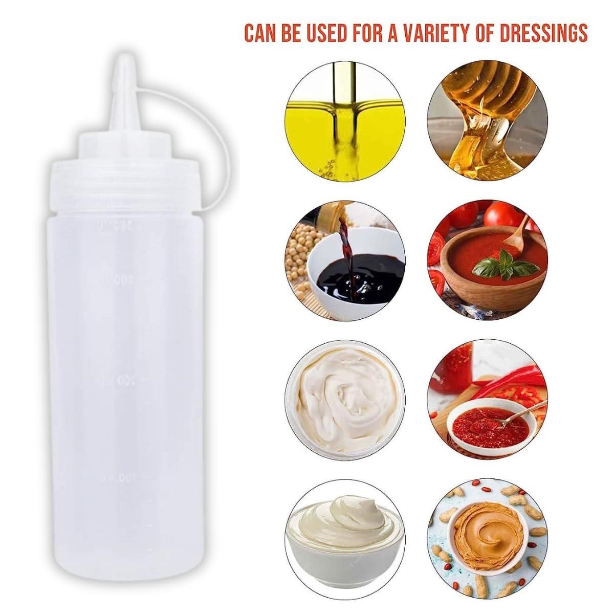 200 ML Ketchup Dispenser Bottle with Cap – Plastic Squeeze Bottle for Mustard and Sauces, White Color, Perfect for Home Dining or Cafes – Pack of 1