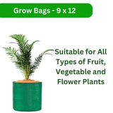 Pack of 10 SINGHAL HDPE UV-Protected Green Round Grow Bags (9x12 inches) – Ideal for Terrace and Veggie Gardens