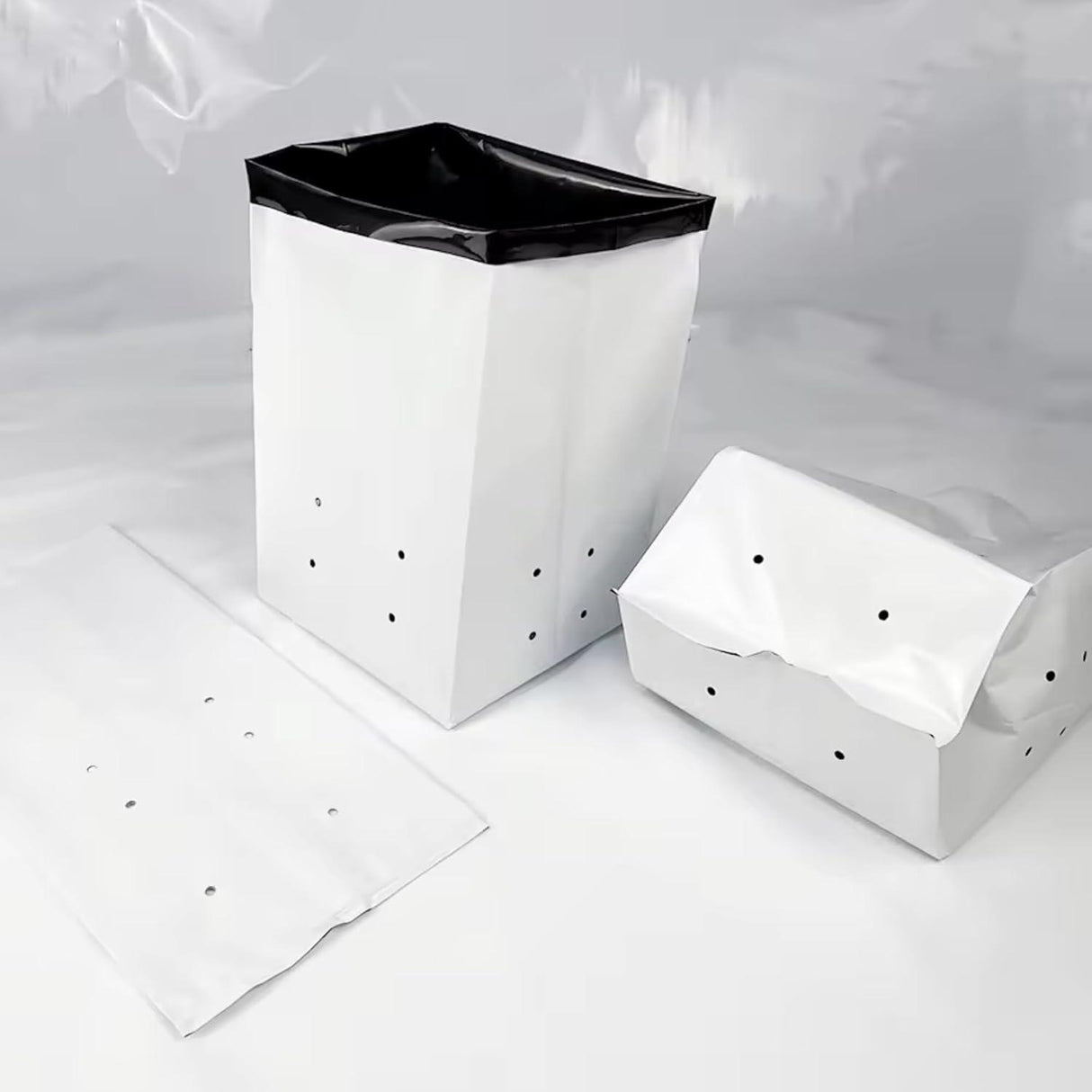 SINGHAL Poly Grow Bags Perfect for Vegetable and Flowering Plants, White Outside, Black Inside Grow Bag, 24x24x40 Cms -20 pcs