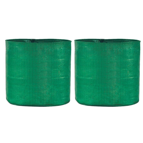 SINGHAL HDPE UV Protected Round Plants Grow Bags 12x15 Inches Pack of 2 Green Colour Suitable for Terrace and Vegetable Gardening