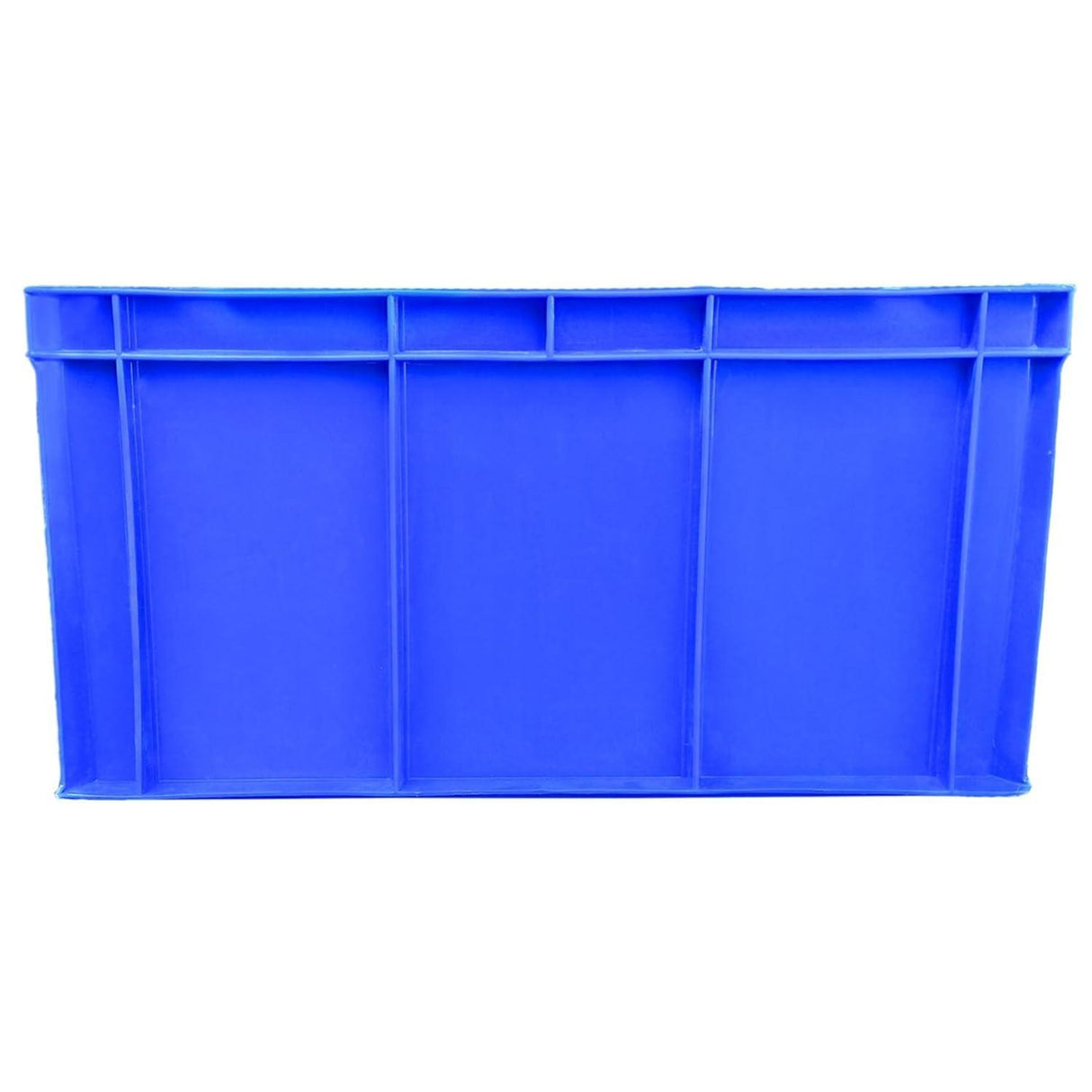 SINGHAL Heavy-Duty Large Blue Plastic Crate Set of 3 | Versatile Storage Bins | Ideal for Fruits, Vegetables, Fish, Milk, and More