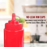 Ketchup Dispenser Bottle, 360 ML Red with Cap – Plastic Squeeze Bottle for Mustard and Sauce, Perfect for Home Dining, Cafes, and Restaurants