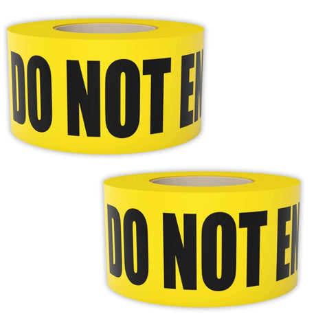SINGHAL Do Not Enter Barricade Tape 3 Inch X 300 Meter, Bright Yellow with Bold Black Print, Wide for Maximum Readability, Tear Resistant Design, High Visibility 300mtr Pack of 2