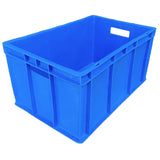 SINGHAL Heavy-Duty Large Blue Plastic Crate Set of 3 | Versatile Storage Bins | Ideal for Fruits, Vegetables, Fish, Milk, and More