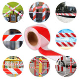 SINGHAL Red and White Safety Warning Tape Roll for Barricading Area, 3” Inch Width 150 Meter Length, Non Adhesive Caution Tape Pack of 6