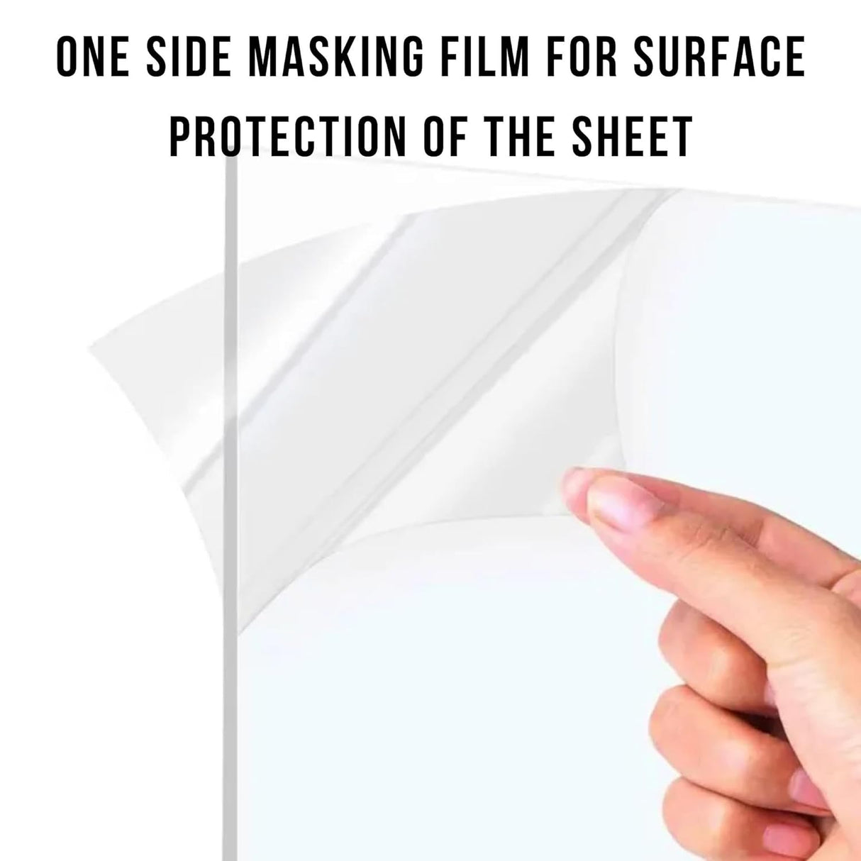 SINGHAL 70x46 Cm Clear PP Plain Transparent Sheet 350 Micron Pack of 100 with one side masking film for surface protection of the sheet