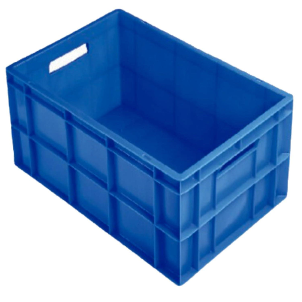 SINGHAL Blue Plastic Storage Box Crates (600x400x285mm), 54.50L Capacity - Heavy Duty Multipurpose Rectangular Container