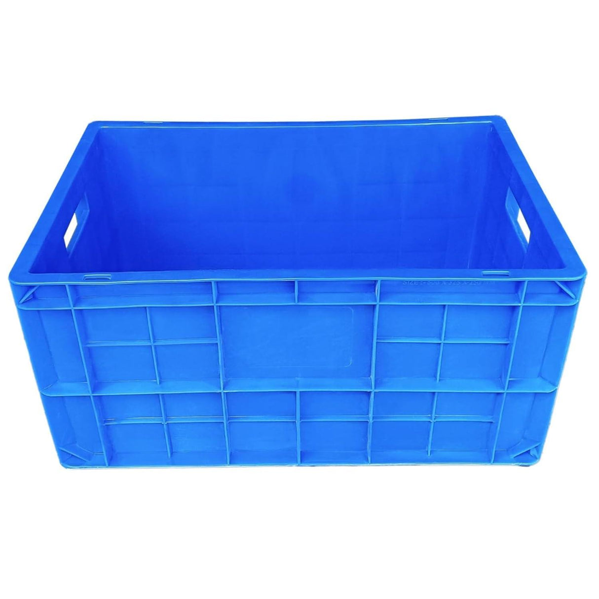 SINGHAL Heavy-Duty Blue Storage Crate 50x32.5x25 CM – Large, Portable Plastic Bin for Fruits, Vegetables, Milk, and More