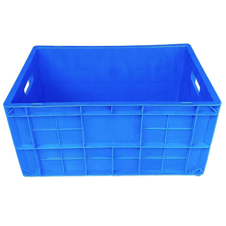SINGHAL Multipurpose Storage Crates 50 X 32.50 X 25 CM | Heavy Duty Big Blue Portable Plastic Crate | Shelf Basket, Storage Bin for Vegetable, Fruit, Milk