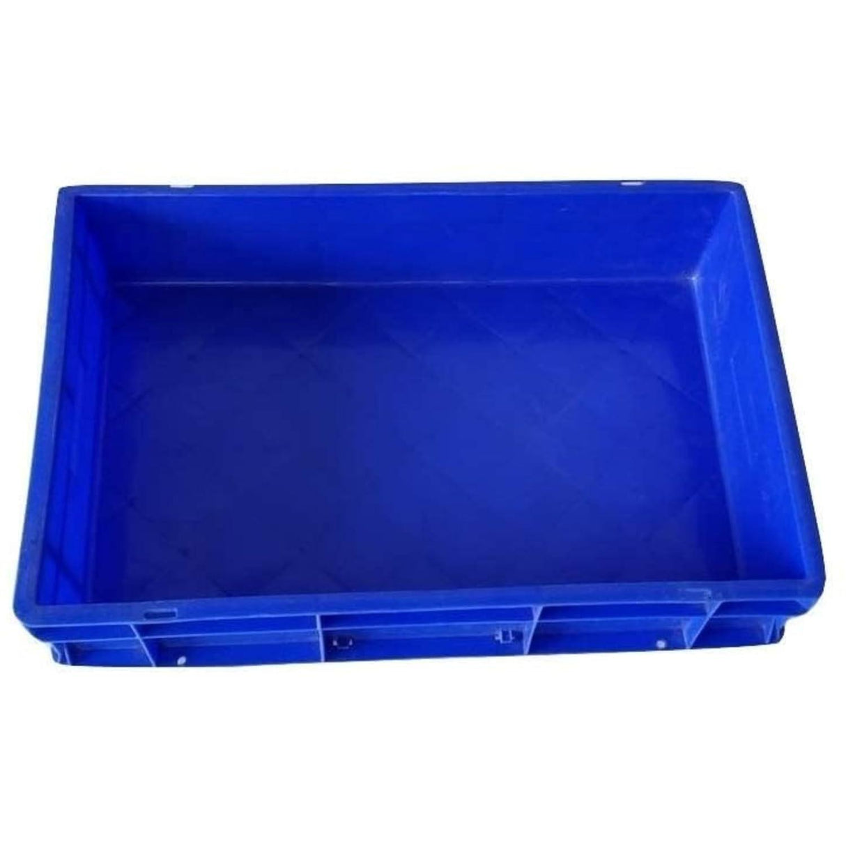 SINGHAL 10-Pack Heavy Duty Blue Plastic Crates, 40x30x12 CM | Versatile Storage Bins for Fruits, Vegetables, Milk, and More | Shelf Baskets