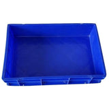 SINGHAL Multipurpose Heavy Duty Blue Portable Plastic Crate 40x30x12 CM for Storage | Shelf Basket Bin for Vegetables, Fruits, Milk