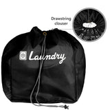 Foldable Laundry Bag with Drawstring, Black, 13x20 Inch – Perfect for Travel & Washing Machine, Single Pack