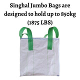 FIBC Jumbo Bulk Bag Heavy Duty 80x80x80 CM with 4x30 CM Green Loop Hook Woven Polypropylene - Singhal Mart