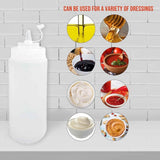 200 ML Ketchup Dispenser Bottles with Caps – White Plastic Squeeze Bottles for Mustard, Sauces, Home, and Cafes – Pack of 5