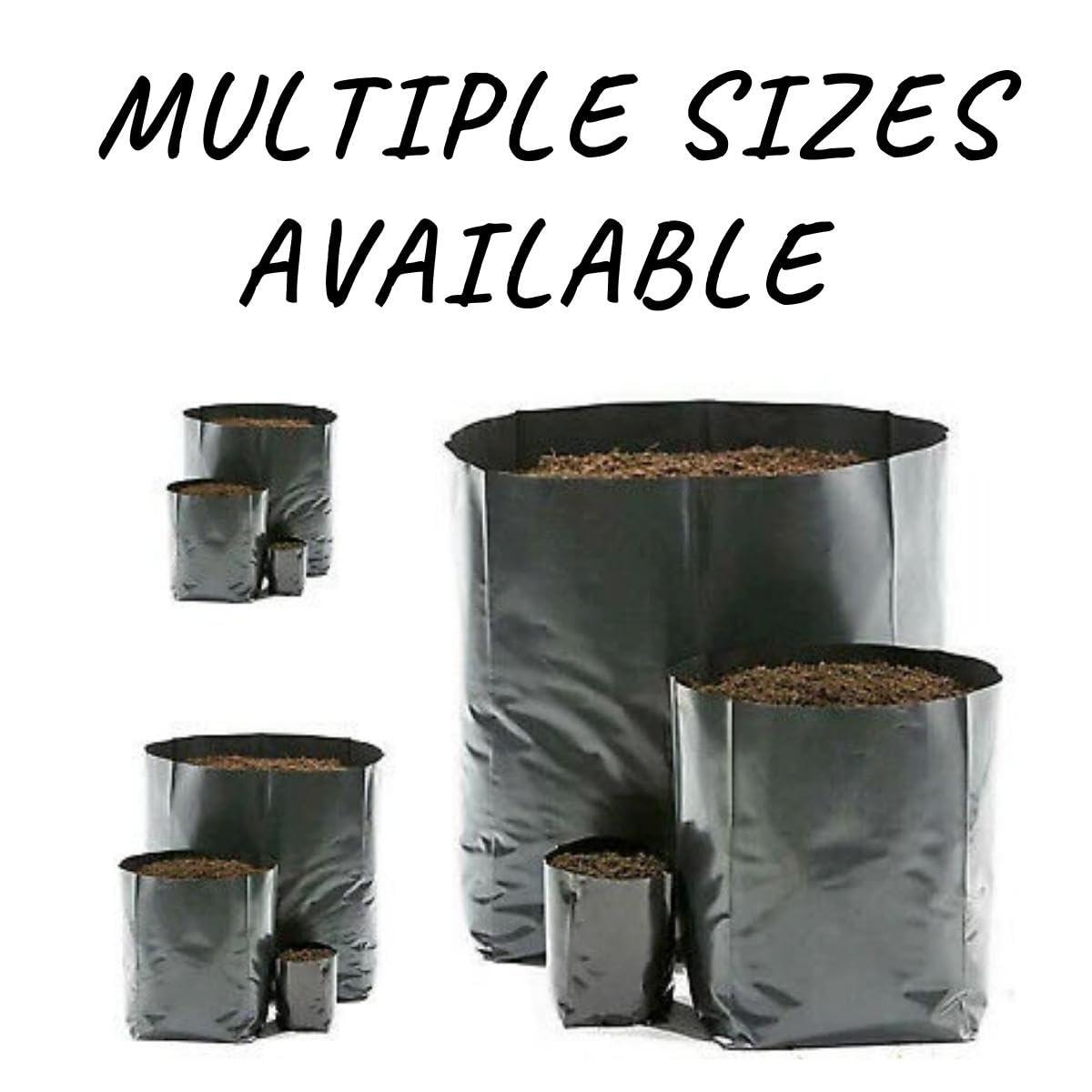 SINGHAL HDPE UV-Resistant Black Poly Grow Bags | 8x9, 25-Pack for Garden & Nursery