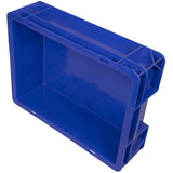 SINGHAL 10-Pack Heavy Duty Blue Plastic Crates, 40x30x12 CM | Versatile Storage Bins for Fruits, Vegetables, Milk, and More | Shelf Baskets