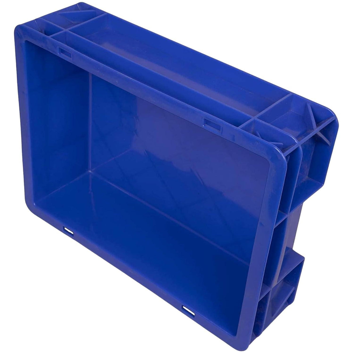 SINGHAL Set of 6 Heavy Duty Blue Plastic Crates (40x30x12 cm) | Versatile Storage Bins for Vegetables, Fruits, Milk, and More