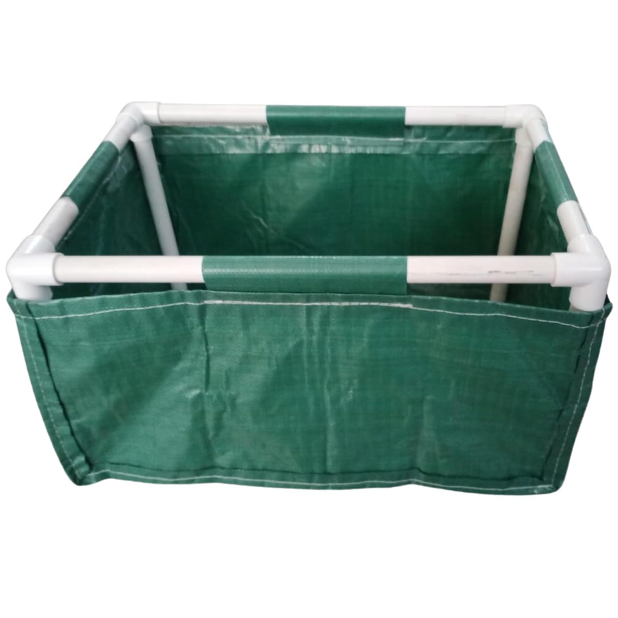 SINGHAL HDPE UV Protected Plants Grow Bags, 2x1.5x1 Ft - Green Color Rectangular, Ideal for Vegetable Terrace Gardening with PVC Pipe Support Pack of 2 (2 x 1.5 x 1 Feet)