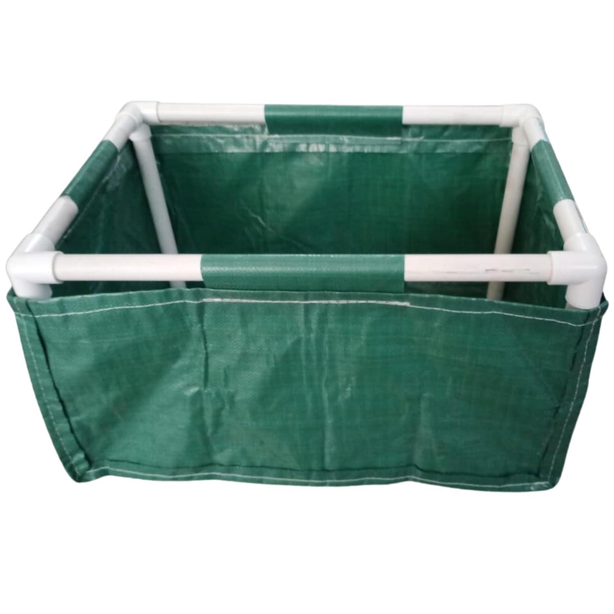 SINGHAL HDPE UV-Protected Green Rectangular Grow Bags, 2x1.5x1 Ft - Perfect for Vegetable Terrace Gardening with PVC Pipe Support