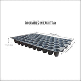 SINGHAL Seedling Tray - Pack of 12 (Black, 70 Holes) Germination Trays for Seedling, Nursery Trays for Plants, Reusable Plastic Trays for Garden Plantation, 70 Cavities Tray for Seeding
