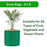 Green 9x9 Inch UV-Protected HDPE Grow Bags by Singhal – Ideal for Terrace & Veggie Gardening