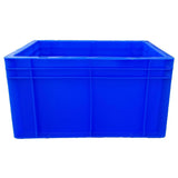 SINGHAL Heavy-Duty Blue Plastic Crates (40x30x22 cm) - Pack of 6 | Versatile Storage Baskets for Vegetables, Fruits, Milk, and More